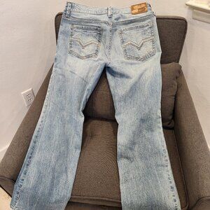 Moonshine Spirit Men's 32x30 Fire Water Wash Decker Slim Straight Stretch Jeans